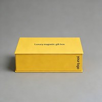 Boîte en papier personnalisée de luxe, jaune, magnétique, recyclable, solide, pour perruques, cosmétiques, huiles essentielles, accessoires, crème pour le visage