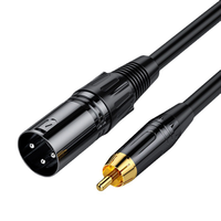 Cable de Audio Profesional RCA Macho a XLR Hembra, Chapado en Oro, 24AWG OFC, Doble Blindaje de PVC, para Estudio, Monitor de Computadora, Amplificador