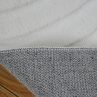 Vente en gros de tapis Jacuard blanc super doux et moderne en fausse fourrure de lapin, lavable en machine et pliable.