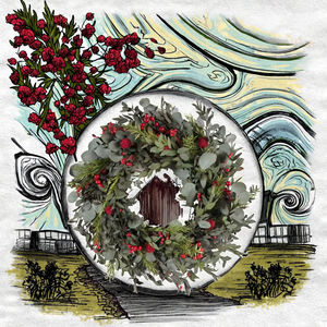 Abóbora Natural Preservada Flor Maple Leaf Wreath <span class=keywords><strong>Berries</strong></span> Fall Harvest Front Door Decor para Ação de Graças Autumn Party Supplies - Product Image 3