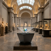 Pirámide Holográfica 3D de 2 Metros, Holobox con Pantalla Transparente 4K, Exhibidor para Exhibiciones de Marcas de Lujo, Promoción de Museos