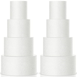 Square Foam <b>Cake</b> Dummy for Decorating and Wedding Display, 4 <b>Tiers</b> of 4" 6" 8" 10" Dummies (14.4 Inches Tall) - Product Image 1