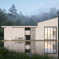 Villa de luxe préfabriquée en panneaux SIP avec mur panoramique en verre, pour glamping, résidence durable à valeur R élevée, idéale pour Airbnb et ADU
