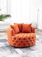 Sofá Individual Modular de Lujo Americano con Botones, Diseño Nórdico Simple, Sillón Perezoso de Terciopelo Esponjoso para Sala de Estar Pequeña