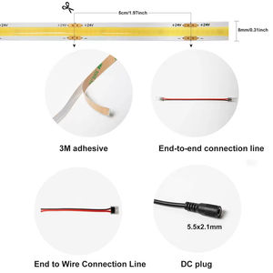 Tira de diodos emisores de luz COB en oferta, regulable, de dos colores, temperatura de color blanco, tira de diodos emisores de luz flexible - Product Image 6