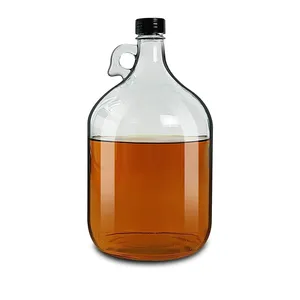 1 galão (128oz) Garrafas de água de jarro de vidro com alça para Kombucha, Home Brew, água destilada, cerveja, refrigerante, cidra