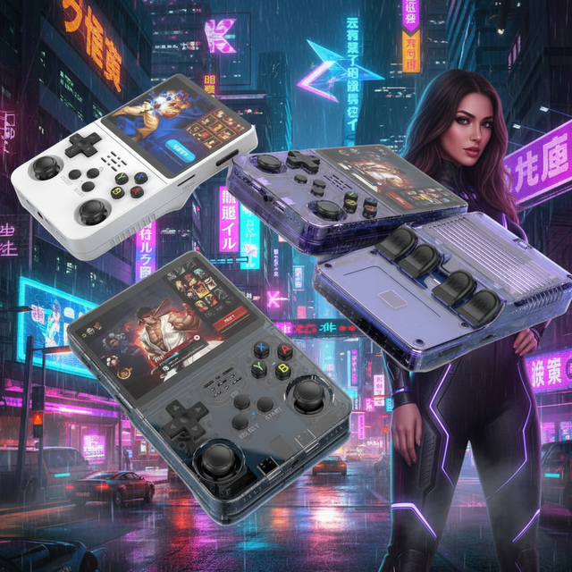 R36HD 3.5-inch HD IPS Screen Retro Handheld Game Console 3000mAh Battery Wi-Fi Includes 15000 Games 640x480