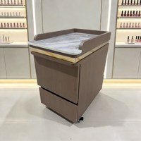 Chariot de Salon de Beauté Multifonctionnel Nouveau Design pour Maquillage, Pédicure et Manucure, Chariot Doré avec Roues Verrouillables