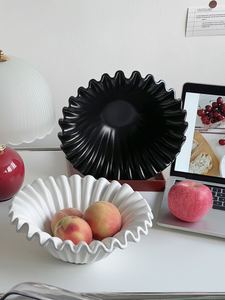 White Resin Serving Bowl Irregular Decorative Fruit Plate Modern Tableware for Home Wedding Party - Product Image 3