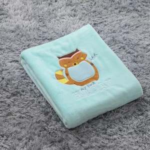 Venta caliente bordado sólido micromink coral polar lana Sherpa manta de bebé - Product Image 6