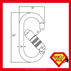 Mosquetón de Acero Forjado con Cierre Giratorio (Zincado) Fabricante OEM/ODM Taiwán 25kN 17mm Ancho de Apertura 199g Certificado CE EN 362 - Product Image 5