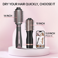 Brosse à air chaud électrique professionnelle CONFU 1100W, sèche-cheveux puissant avec peigne ovale, moteur 28300 tr/min pour un séchage et un coiffage rapides