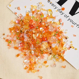 Vibrant Orange Series Little Red Riding Book Nail Art Jewelry Grava de cristal colorida con forma irregular y diseño grabado - Product Image 6