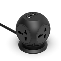 Adaptador de Viaje Extensible Rubik's Cube con Enchufe USB para EE. UU., UE y Reino Unido, Universal, 10A, Plástico