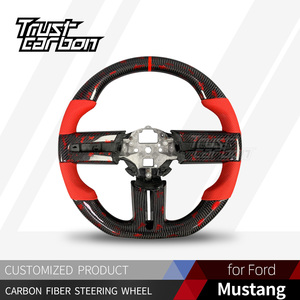 Volant personnalisé en fibre de carbone pour <span class=keywords><strong>Ford</strong></span> <span class=keywords><strong>Mustang</strong></span> S197 modèles 2005-2014 <span class=keywords><strong>GT</strong></span> 500 500KR Shelby Super Snake – Amélioration de l'intérieur de la voiture - Product Image 2