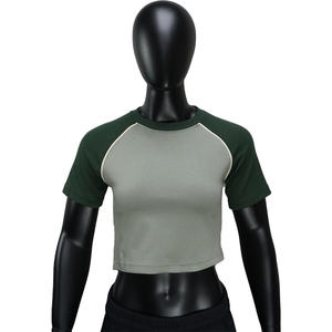 N313 T-shirts courts pour femmes à manches raglan et col rond, décontractés, écologiques, avec logo personnalisé, 100% coton, coupe ajustée, 200g - Product Image 6