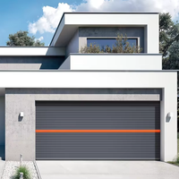 Porte à enroulement en alliage d'aluminium pour villa résidentielle avec bande lumineuse LED, commande par smartphone et capteur de sécurité