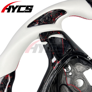 Volante in Fibra di Carbonio LED Personalizzato per Volkswagen Mk7 <span class=keywords><strong>Golf</strong></span> GTI <span class=keywords><strong>TSI</strong></span> R Tiguan Passat B8 R-Line GT TDI Jetta GLI Polo - Product Image 2