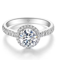 Bague en argent 925 avec pierre à quatre doigts RSWYRH049, moissanite de qualité D VVS1, pierres précieuses en vrac, bague de mariage