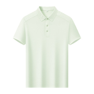 Polo Femme Manches Courtes en Coton Tricoté Respirant Style Été Vert Clair Blanc Assorti - Product Image 3
