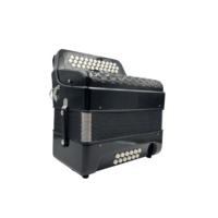 SEASOUND Instrument d'accordéon professionnel à 34 boutons 12 basses et 3 registres JB3412B Acordéon diatonique OEM en celluloïd noir JB3412B
