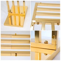 Arche carrée dorée en métal pour événements de mariage, support de fleurs, toile de fond pour décorations de mariage