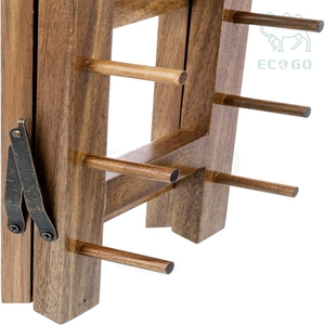 Support de rangement pliable en bois d'acacia pour couteaux de boucher, séchoir à couteaux de cuisine - Product Image 2