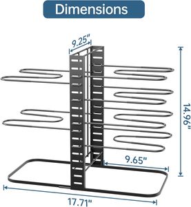 סירים ומחבתות המארגן/תחת ארון מתכוונן של מארגני חשיש בתוך ארון, מארגני מטבח ומחסן - Product Image 3