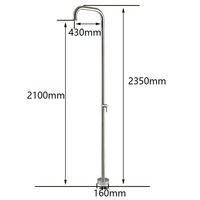 Colonne de douche autoportante extérieure en acier inoxydable SUS304 avec mitigeur eau chaude et froide pour jardin, piscine et plage
