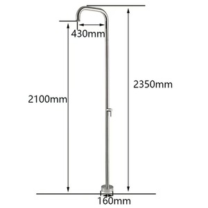 Colonne de douche autoportante extérieure en acier inoxydable SUS304 avec <span class=keywords><strong>mitigeur</strong></span> eau chaude et froide pour jardin, piscine et plage - Product Image 6