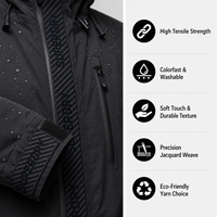 Ruban Jacquard en Nylon Écologique à Motif Personnalisé, Tissé Double Face Haute Densité pour Vestes et Sacs Techwear, OEM ODM