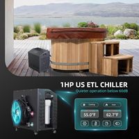 Smartmak Baignoire plongeante en bois de 500 gallons avec refroidisseur de 1hp