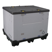 Palette en plastique pliable et empilable de grande taille, écologique, avec bacs réutilisables et pliables pour le stockage en entrepôt
