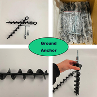 Kit d'ancrage robuste, ancre spirale métallique de 15 pouces résistante au vent fort, idéale pour abris, tentes, garages, et l'ancrage d'animaux