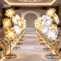 LEDA Meilleures ventes : Support de fleurs LED lumineuses pour décoration de fenêtres d'hôtels et de vitrines, accessoires de mariage, lampes de chemin à brancher, fleurs à pétales lumineux