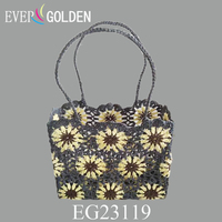 35X15X25CM Femmes Crochet Fourre-Tout Mignon Tricot Épaule Sac À Main Daisy Tissé Plage Fourre-Tout pour Fille Femmes En Plein Air Plage Voyage