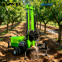 Machine de forage de puits d'eau économique et pratique sur roues, à moteur diesel, pour l'irrigation des terres agricoles et l'utilisation de l'eau domestique en milieu rural