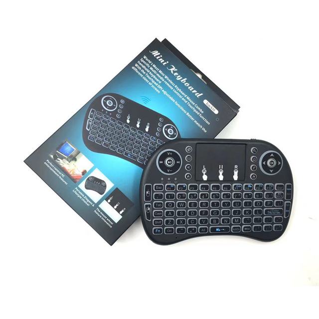 2.4G Wireleses Fly Air Mouse 7 Color Backlight Keyboard with Touchpad for Android TV Box Laptop Rechargeable I8 Mini Keyboard