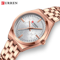 CURREN/Karen 9096 Damenmode Uhr mit Stahlband Kompakt 32mm Zifferblatt Quarz werk Zeiger Display Einfaches Design