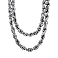 Chaîne en corde plaquée or 18 carats Haosen Classic, 10 mm, acier inoxydable, poli miroir, épaisse, torsadée, collier pour femmes et hommes