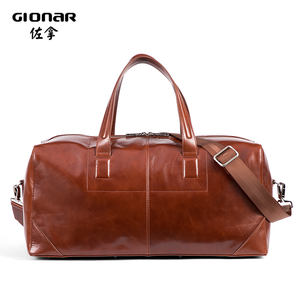 Borsa da viaggio in pelle da uomo impermeabile all'aperto di moda borsa marrone di grande capacità - Product Image 3