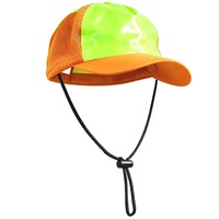Gorra Trucker Verde Neón y Naranja para Hombre y Mujer, Gorra de Béisbol Transpirable de Malla con Correa para la Barbilla, Protección Solar, Gorra Deportiva para Exteriores Unisex