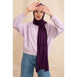 Écharpe en coton - Prune - Prune - Product Image 1