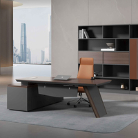 Vente chaude moderne en forme de L Table de bureau exécutif PDG Bureau d'ordinateur Meubles commerciaux avec caractéristiques convertibles Certifié CE