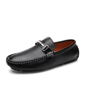 Genuine Leather Upper Sewing Size 46 47 Casual Shoes Hard Wearing Design Moccasin for Men