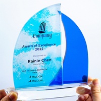 Trophée De Mode De Luxe Cadeaux Souvenir Belle Boîte Cadeau avec Horloge Décorative Bateau À Voile Certificat Cristal Cadeau Clair Folk Art