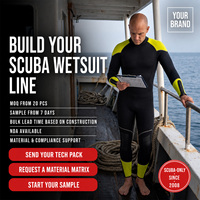 Traje de Buceo Personalizado para Hombre, 5mm, con Cremallera Trasera, Manga Larga, Neopreno, Cremalleras en Tobillos y Muñecas, Costuras Termoselladas