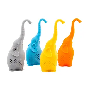 Regalo ideale per gli amanti del tè squalo scoiattolo gatto gufo elefante colino da tè Steeper Cute Animal Silicone filtri per il tè infusori