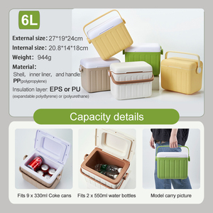 Kích Thước Nhỏ Nhựa Mát Hộp 6L Thực Phẩm Liên Hệ Với Ice Ngực Ngoài Trời Mát Hộp Cho Cắm Trại & Dã Ngoại Giữ Lạnh - Product Image 4