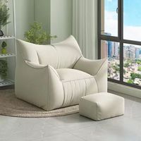 Fauteuil de Salon Rembourré Moderne et Épuré, Mobilier de Maison de Luxe en Tissu pour Salon et Hôtel, Chaise Fauteuil Simple